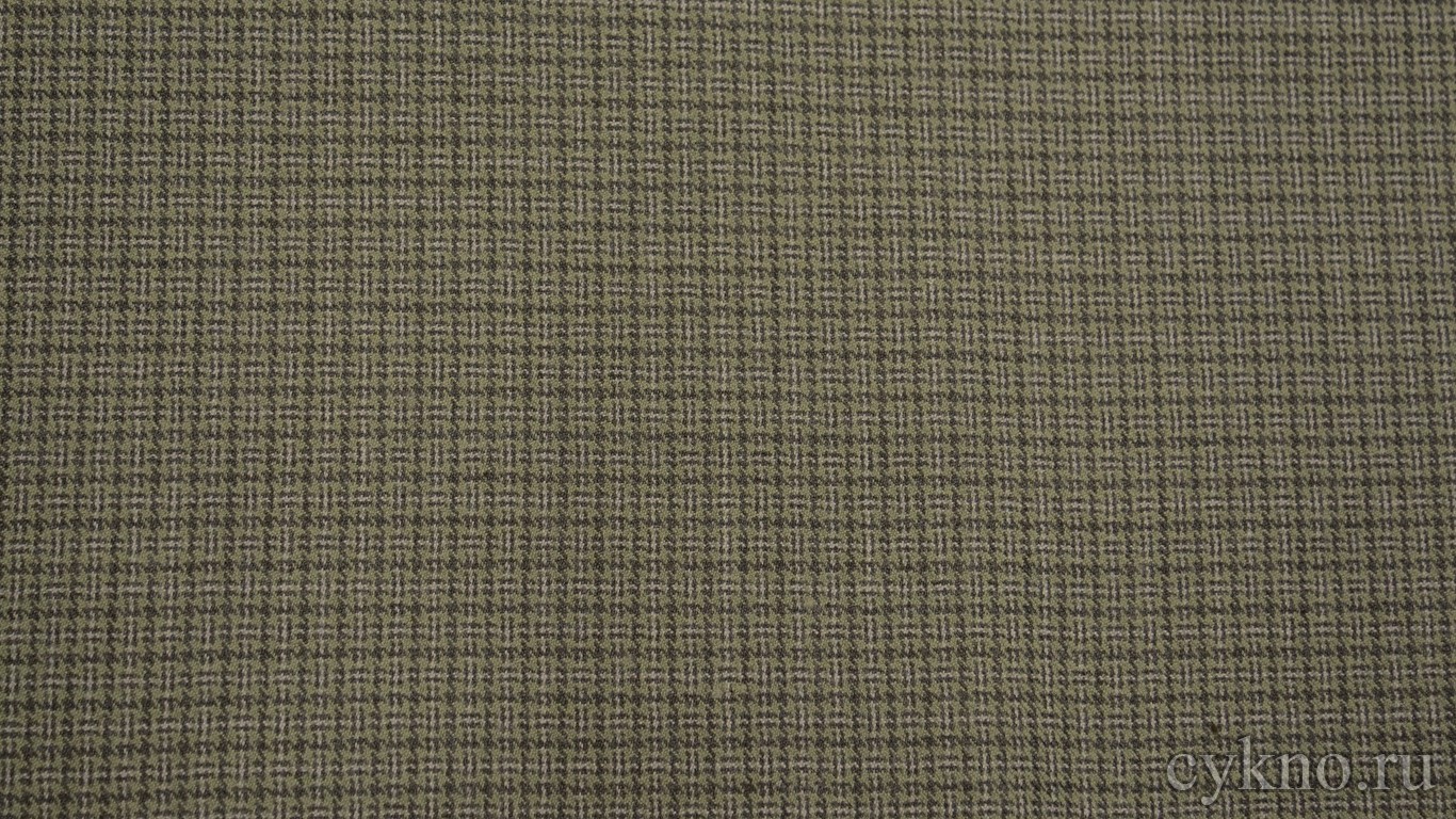 Шерсть Костюмная светло-зеленого цвета в мелкую клетку 